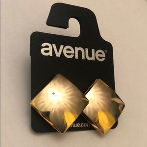 New Square Stud Gold Toned Earrings